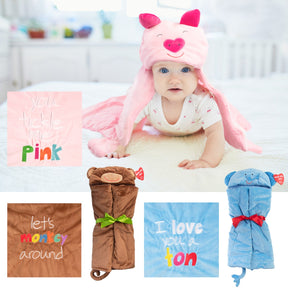 Kids Hooded Animal Towels By b. Boutique – Soft Fun Bath Time