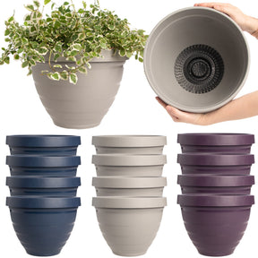 4pk Self-Watering Easy Care 11.5” Planter Pots By HC Companies