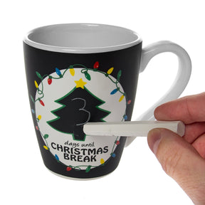 Christmas Countdown Erasable Chalkboard Coffee Mug + Chalk!