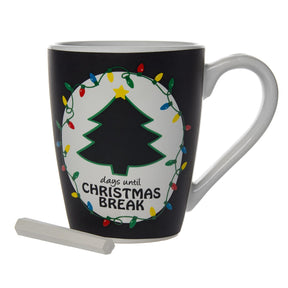 Christmas Countdown Erasable Chalkboard Coffee Mug + Chalk!