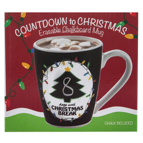 Christmas Countdown Erasable Chalkboard Coffee Mug + Chalk!