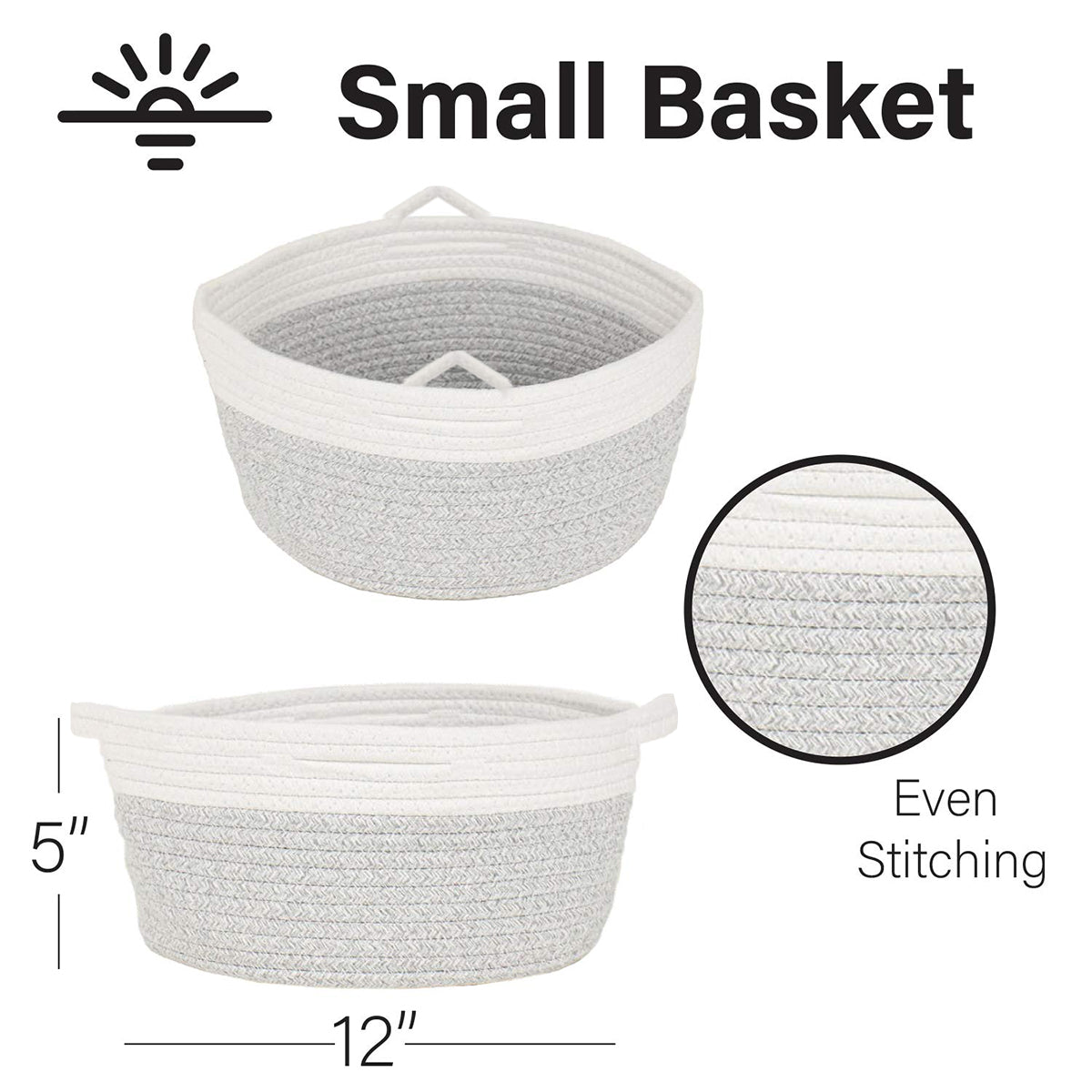 2pc Set Large Cotton Woven Baskets for Blankets, Clothing, Toys