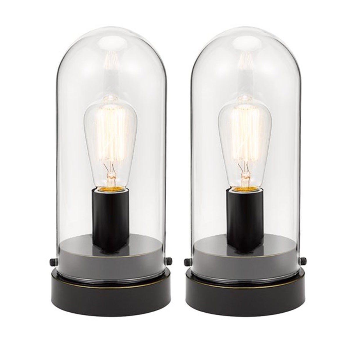2pk Better Homes & Gardens Glass Cloche Accent Table Lamps