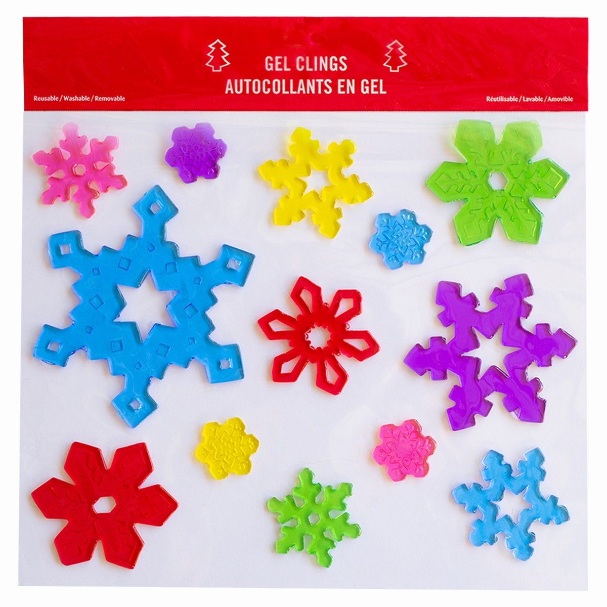 63pc Christmas Gel Cling Set – Holiday Décor for Windows & More