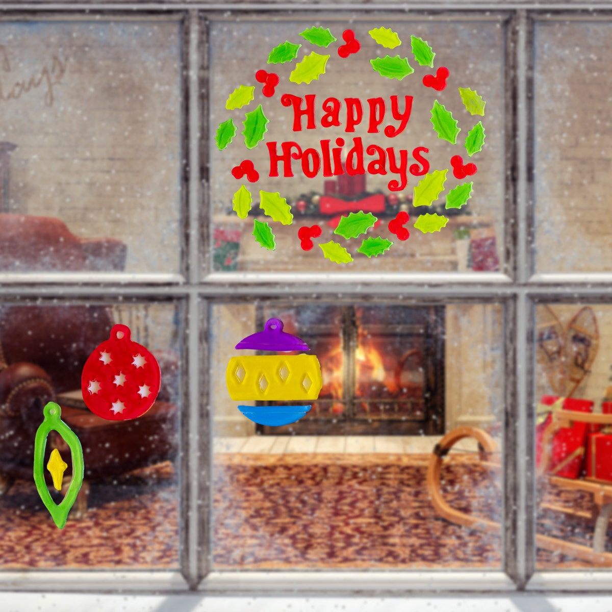 Christmas window clings - Everyday Dishes