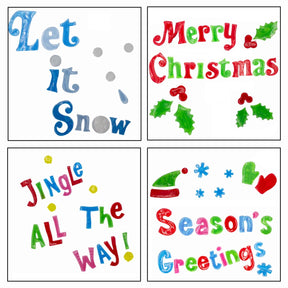 Christmas Gel Clings Phrases– Holiday Décor For Windows & More