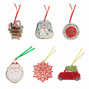 12ct Deluxe 3D Christmas To-From Gift Tags with Foil & Glitter