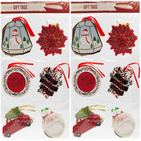 12ct Deluxe 3D Christmas To-From Gift Tags with Foil & Glitter