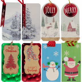 24ct Big Premium Foil Glitter Christmas Holiday String Gift Tags