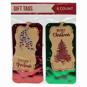 24ct Big Premium Foil Glitter Christmas Holiday String Gift Tags