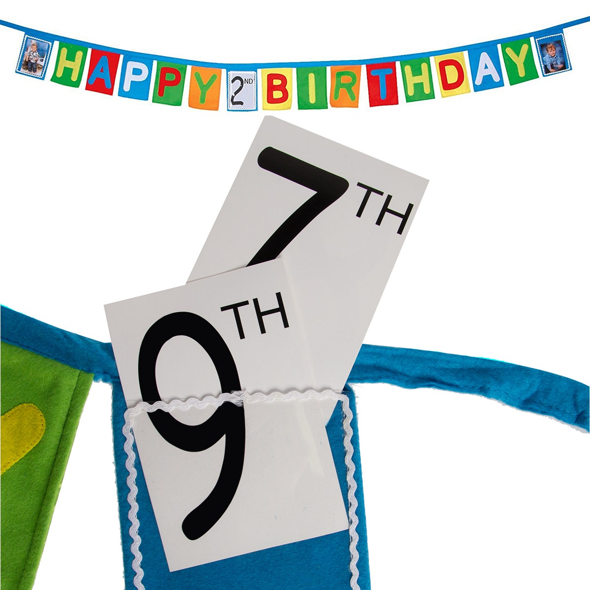 One Step Ahead Felt 11ft Birthday Banner – Change Age & Photo