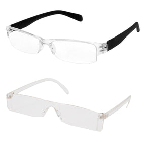 Shark Eyes Semi-Rimless Reading Glasses & Case for Men & Women