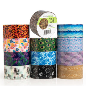 12pk Patterned & Colored Duct Tape By Simply Genius