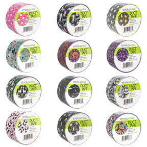 12pk Patterned & Colored Duct Tape By Simply Genius