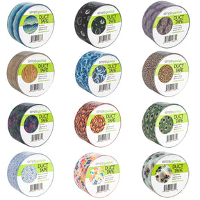 12pk Patterned & Colored Duct Tape By Simply Genius