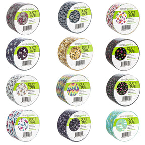 12pk Patterned & Colored Duct Tape By Simply Genius