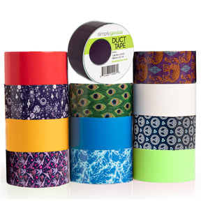 12pk Patterned & Colored Duct Tape By Simply Genius
