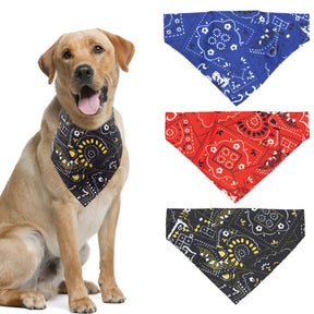 3pk Bandana Dog Collar Accessory – Classic Paisley Pet Bibs