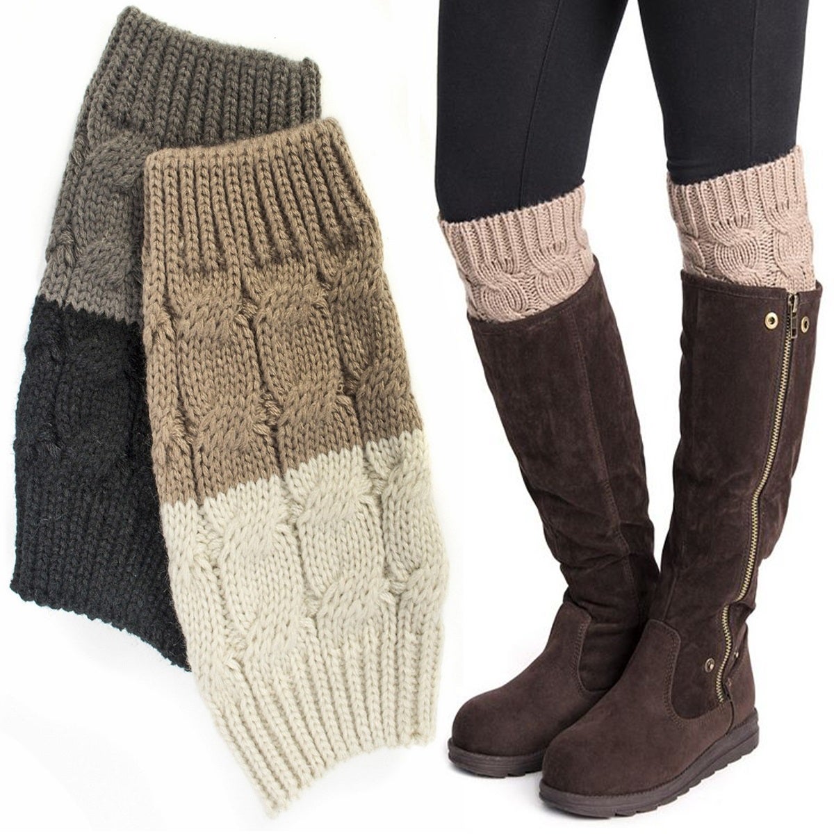 2pk Muk Luks Women’s Knit Boot Toppers – 4 Different Cute Looks!