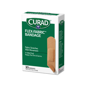 30pk Curad Flex-Fabric Bandages – Comfortable & More Absorbent