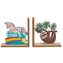 Kid's Wooden Animal Bookends for Bedroom, Playroom or Classroom