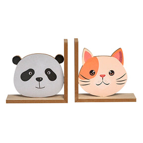 Kid's Wooden Animal Bookends for Bedroom, Playroom or Classroom