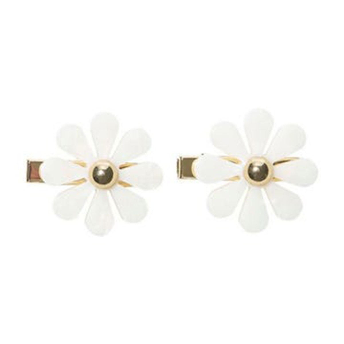 2pk Mother of Pearl Flower Barrette Hair Clips by Each Jewels