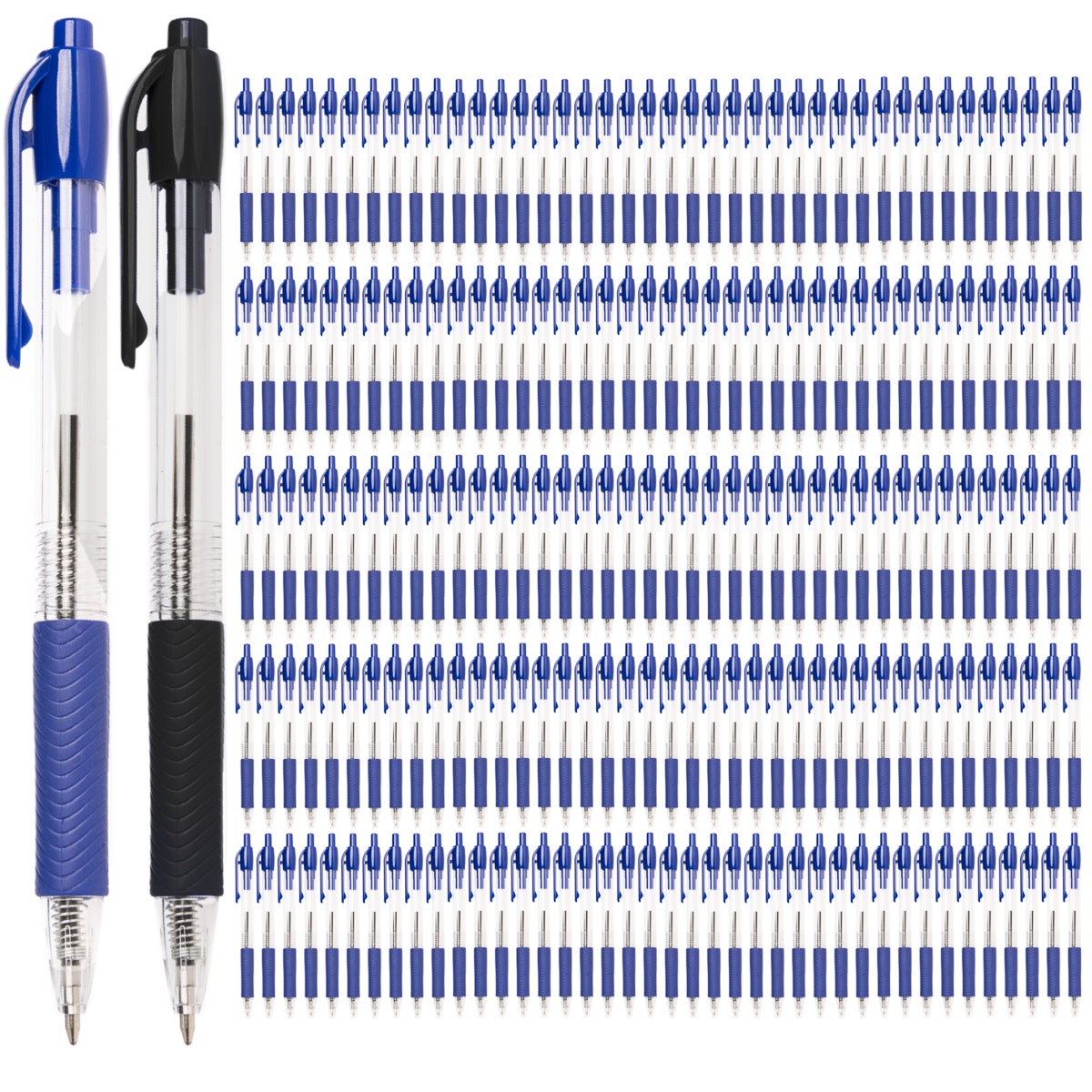 200pk Rubber Grip Retractable Ballpoint Pens By Simply Genius
