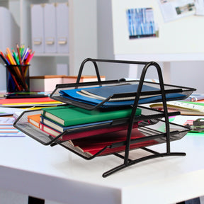 Simply Genius Metal Mesh 3-Tier File Tray - Document Organization