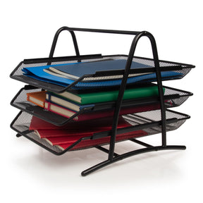 Simply Genius Metal Mesh 3-Tier File Tray - Document Organization