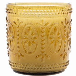 4pk Flameless Flickering LED Wax Pillar Candles - Amber Glass
