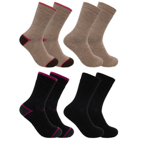 2pk Women’s Merino Wool Blend Socks - Heavyweight Hiking Crew
