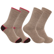 2pk Women’s Merino Wool Blend Socks - Heavyweight Hiking Crew