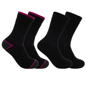 2pk Women’s Merino Wool Blend Socks - Heavyweight Hiking Crew