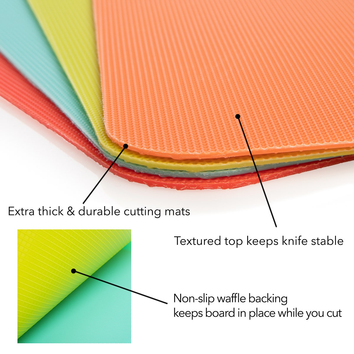 8pc Set Flexible Cutting Mats By Simply Genius – Anti-Slip Back