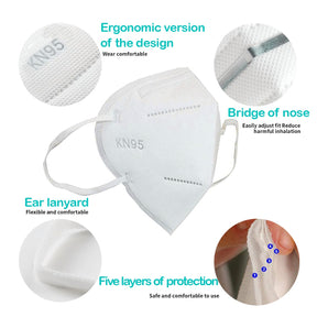 20pk KN95 Disposable Adult Face Mask - Ear Loop, Metal Nose Wire