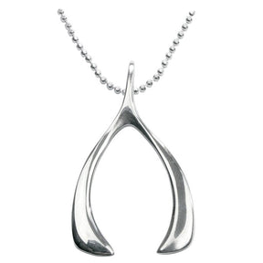 Set Of 2 Silver Wishbone & Key Charm Necklaces In Gift Boxes