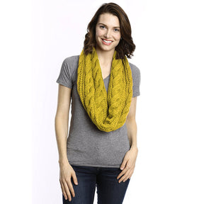 Women’s Cable Knit Infinity Scarf By Tickled Pink – Soft, Versatile