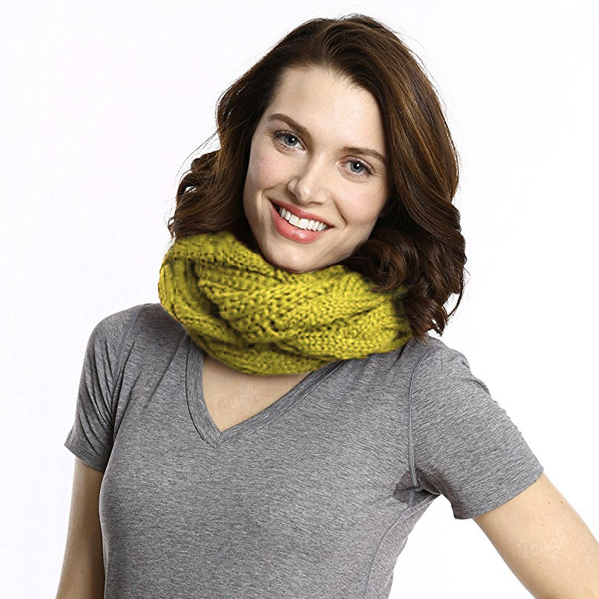 Women's Cable Knit Infinity Scarf By Tickled Pink – Soft, Versatile