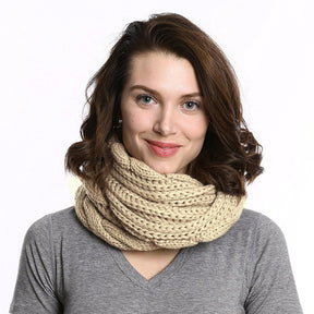 Women’s Cable Knit Infinity Scarf By Tickled Pink – Soft, Versatile