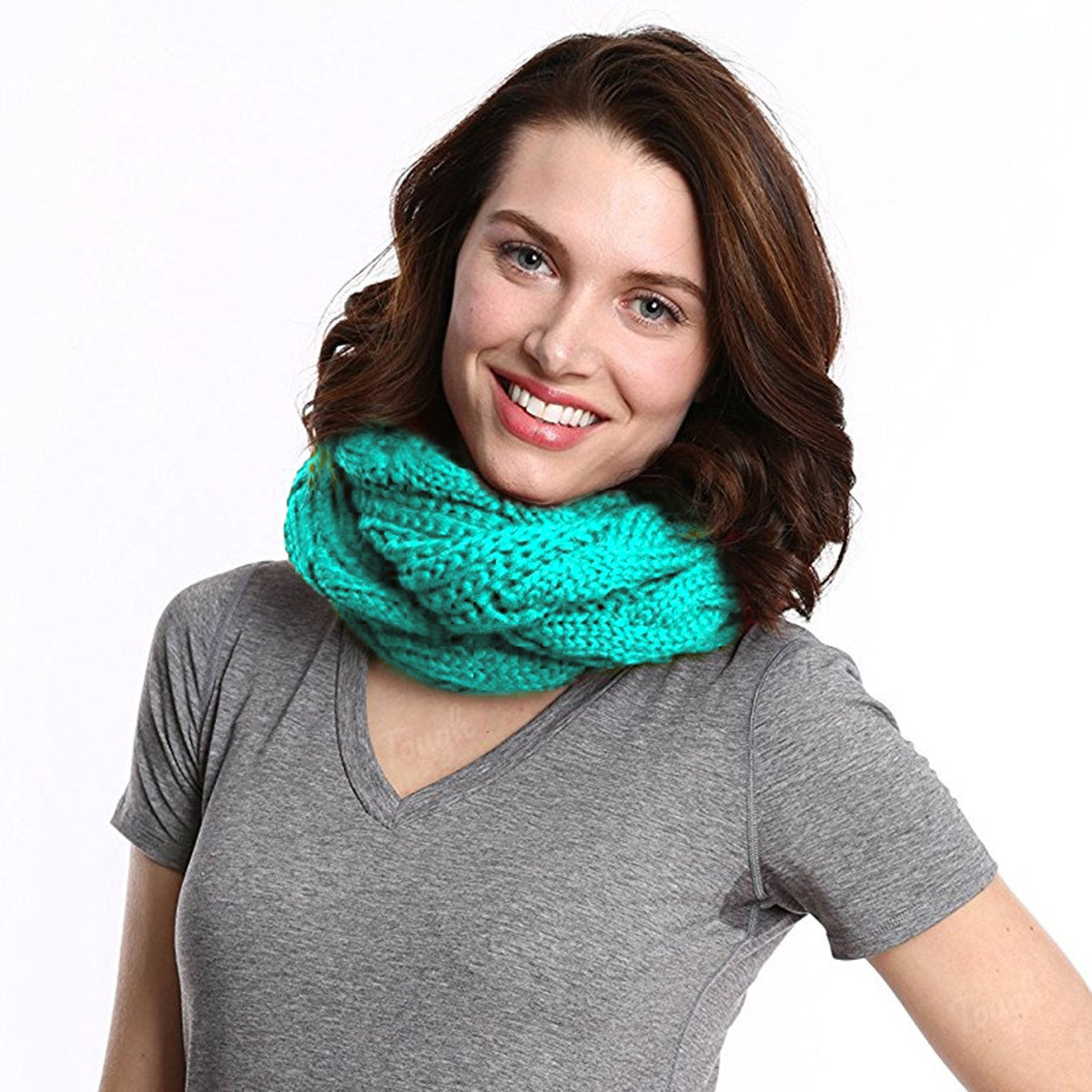Women's Cable Knit Infinity Scarf By Tickled Pink – Soft, Versatile