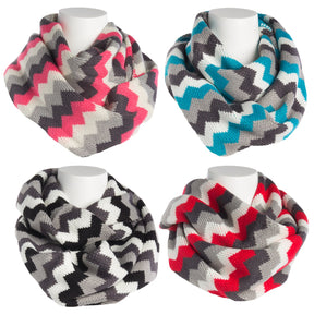 Women’s Crisp Zig Zag Infinity Scarf By Tickled Pink – Warm, Cozy