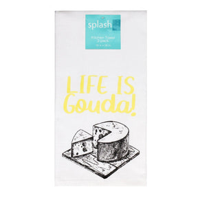 2pk Splash 100% Cotton Kitchen Towels - Fun Designs, Dry Humor!