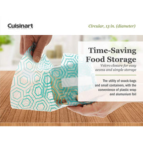 2pk Cuisinart Reusable Wraps with Velcro for Sandwiches & More
