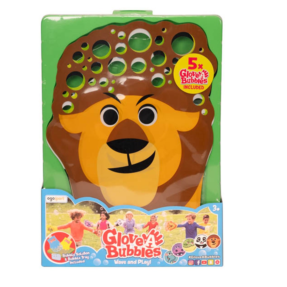 5pk Glove-A-Bubbles with Solution & Dip Tray - Wave & Play!