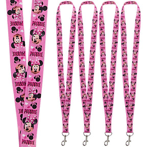 4pk Disney Character Lanyard Keychains With Lobster Clasps