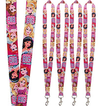 4pk Disney Character Lanyard Keychains With Lobster Clasps