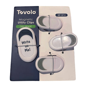 4pc Tovolo Magnetic Utility Clips – Dry Erase Surface For Writing
