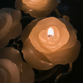 20pk Floating Roses Ivory Wax Candles - Light Gardenia Scent