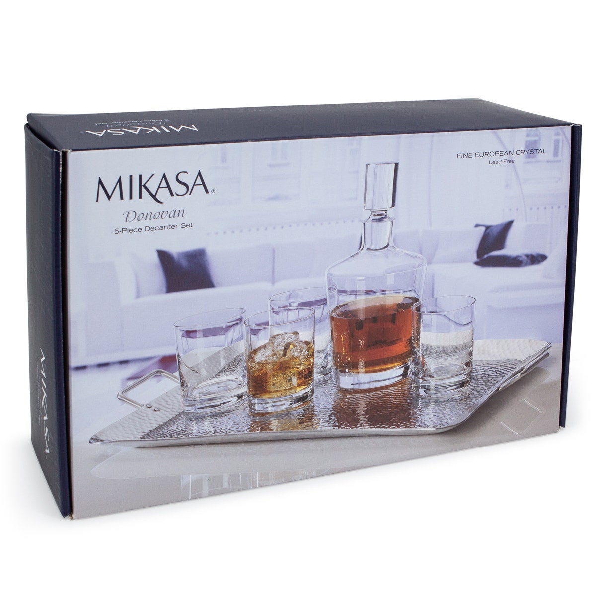5pc Mikasa Donovan Decanter Set – European Lead-Free Crystal